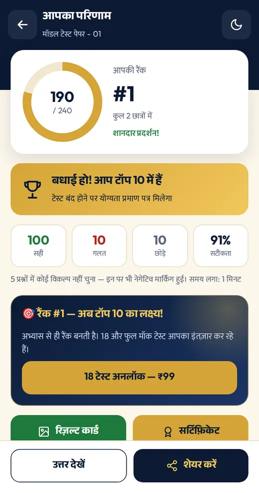 Result with All Rajasthan rank